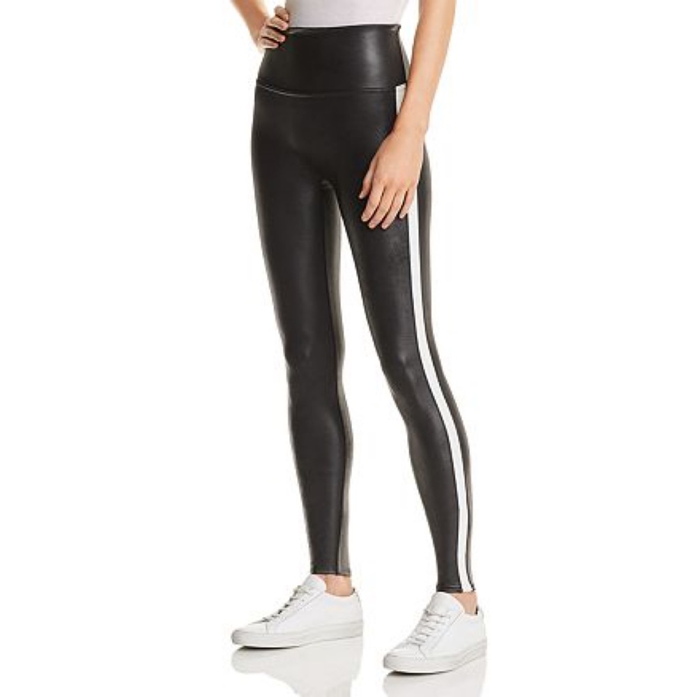 Spanx Faux Leather Side Stripe Leggings - Picture 4 of 8
